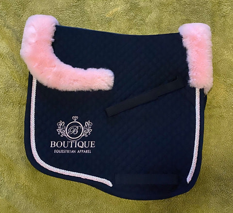 Saddle Pad - Navy with Pink