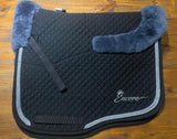 ENCORE Saddle Pad - Black with Grey FULL SHEEPSKIN