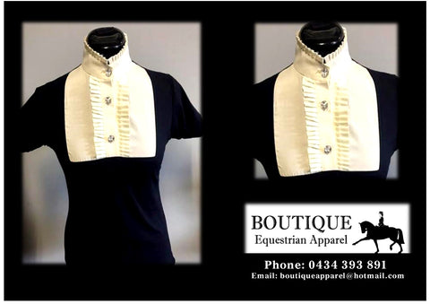 Frill Shirt - Cream Frill / Navy Tee