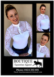 Lace Long Sleeve Shirt with Ratcatcher Collar - White