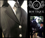 BEA "Belfast" Self Pinstripe Riding Jacket - Black